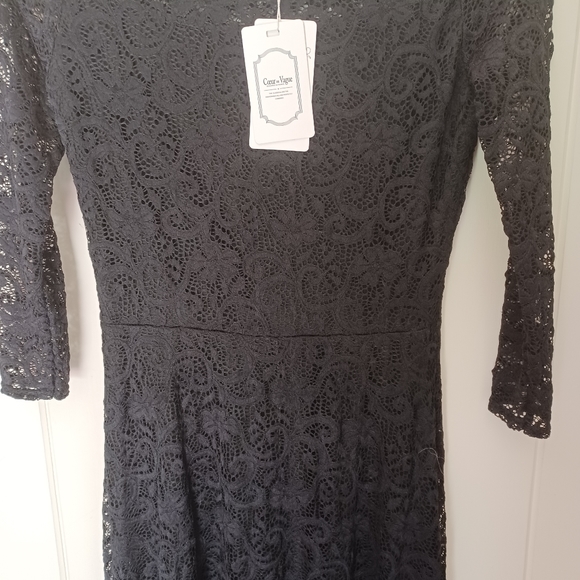 Coeur Vague Brand Woman's Black Lace Overlay Maxi Dress - Picture 2 of 9
